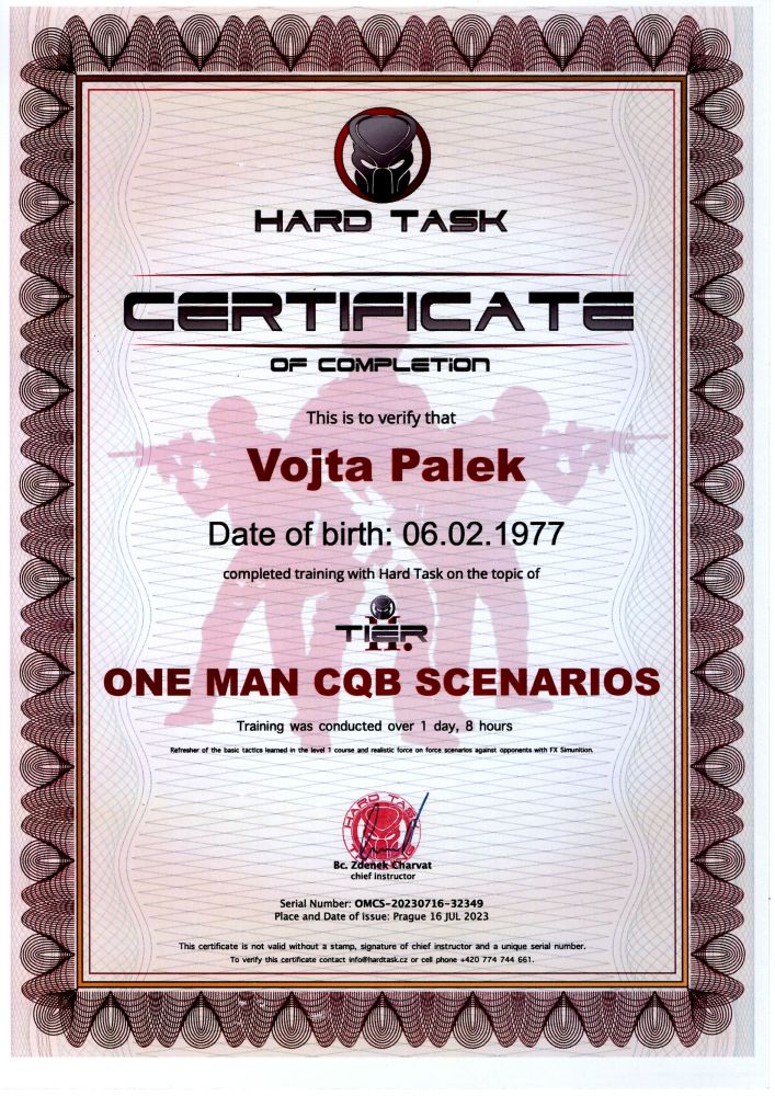 Hard Task One man CQB scenarios